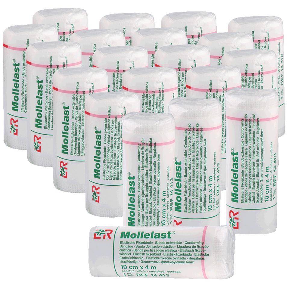 Mollelast® Fixierbinde, hautverträglich, elastisch, 10cmx4m/RO, 20 Rollen/VE