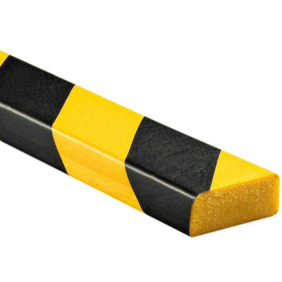 Knuffi Flächenschutzprofil Typ D, selbstklebend/zum Anschrauben,gelb/schwarz, PU, lfm