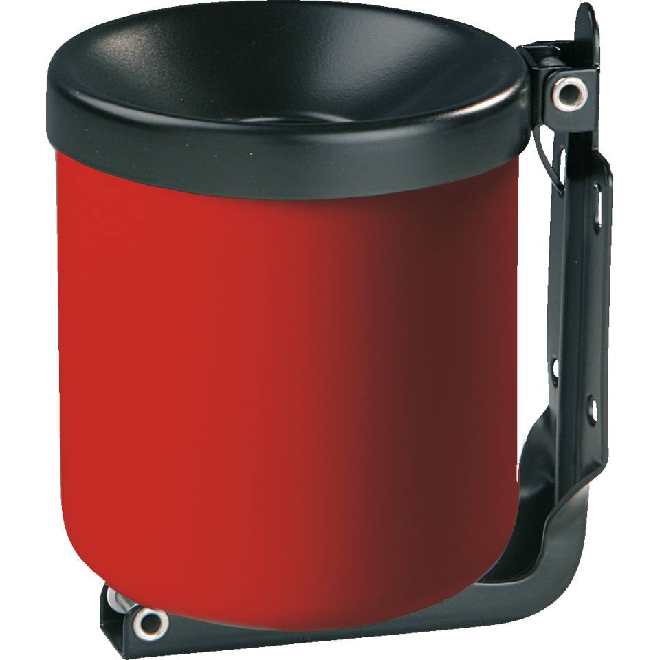 Sicherheits-Wandascher, rot, Stahlblech, Ø 90mm, H 100mm, 0,6 l