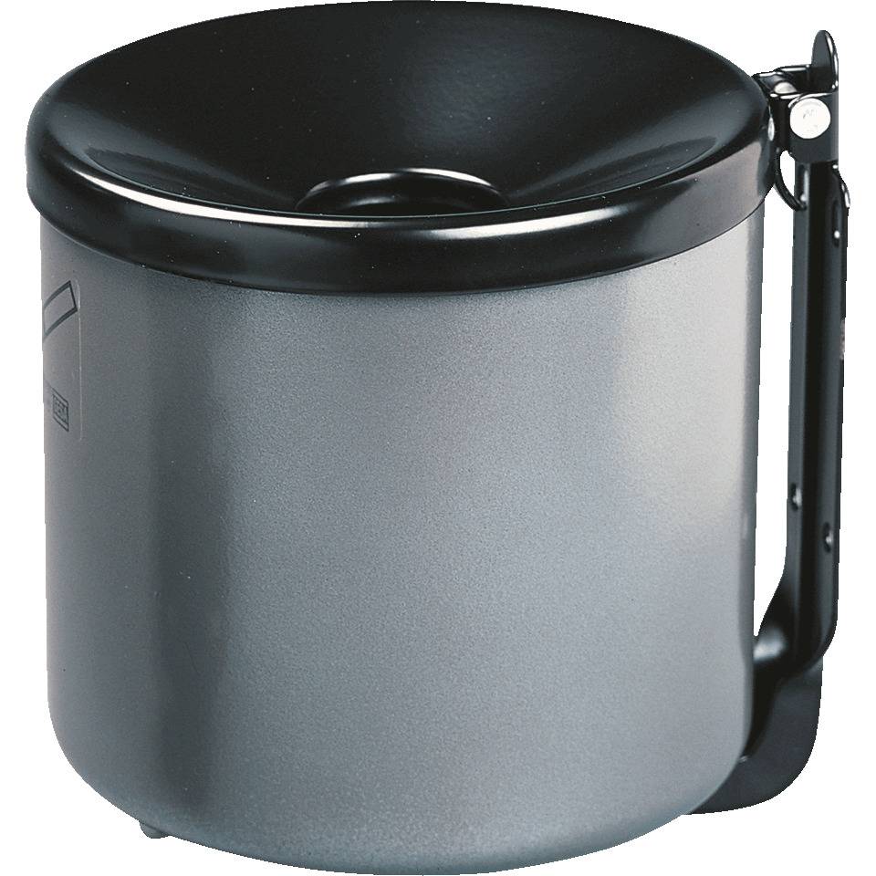 Sicherheits-Wandascher, graphit, Stahlblech, Ø 150mm, H 145mm, 2,4 l