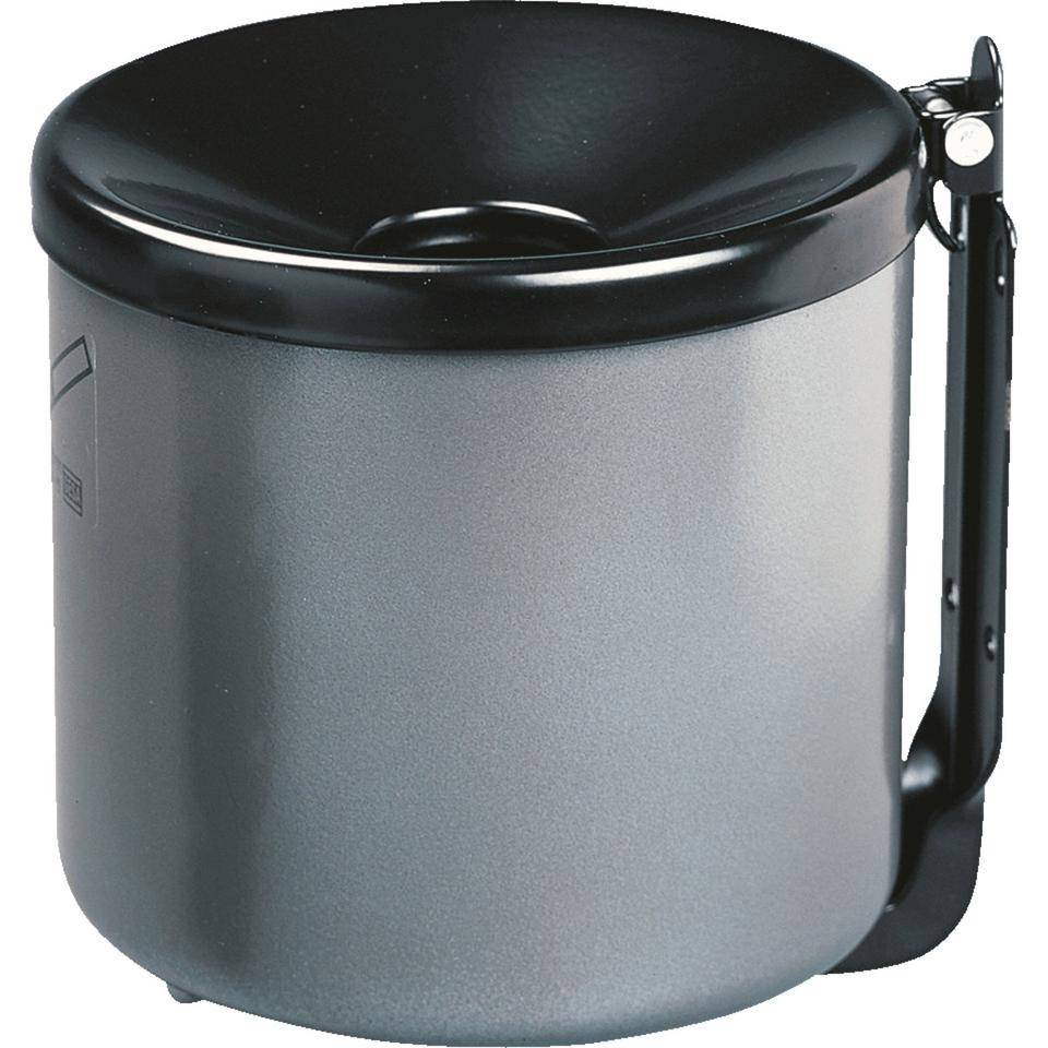Sicherheits-Wandascher, graphit, Stahlblech, Ø 150mm, H 145mm, 2,4 l