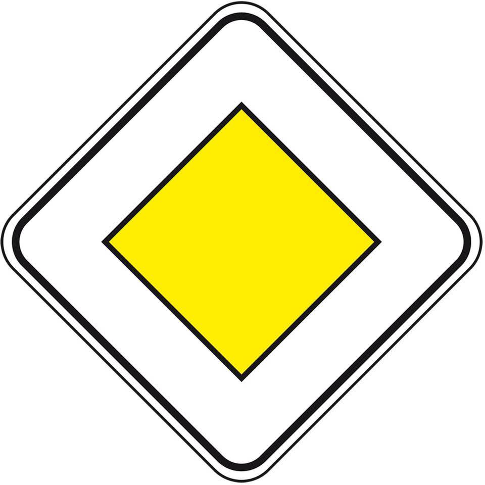 Verkehrszeichen Vorfahrtsstraße, Nr.306, Aluminium RA1, reflektierend, 600x600mm, DIN 67520, nach StVO
