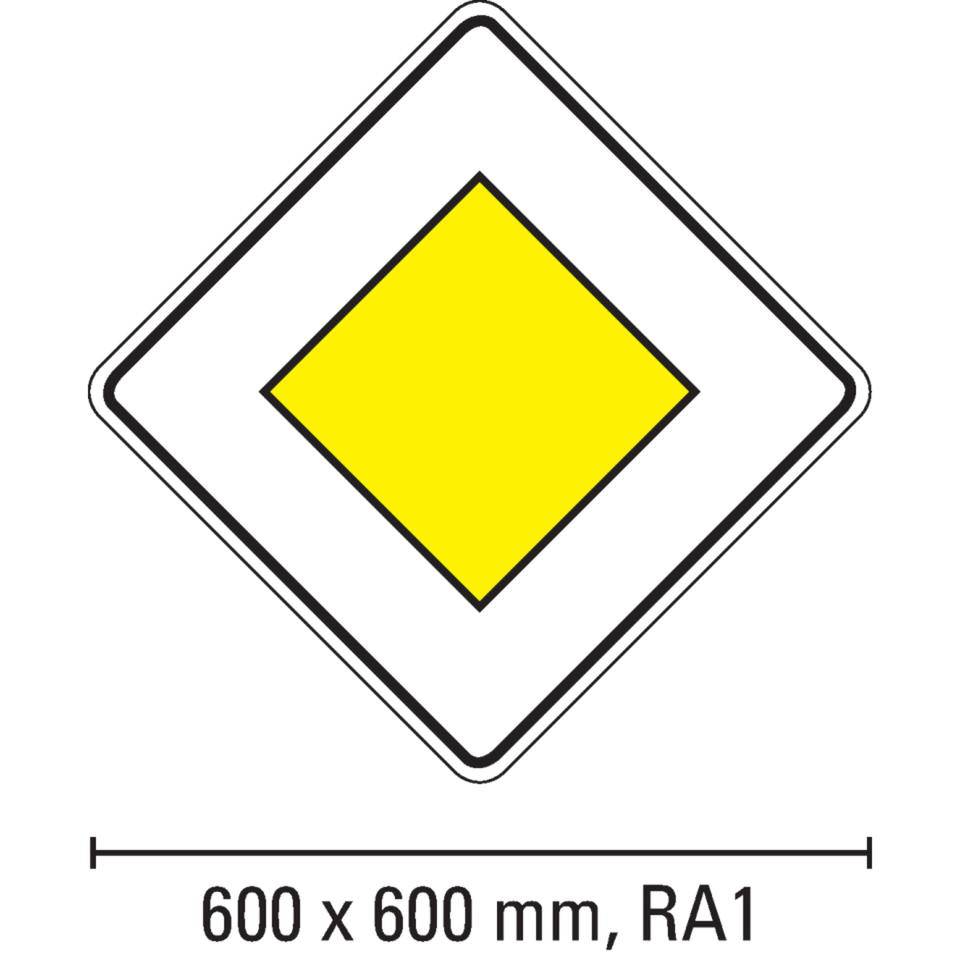 Verkehrszeichen Vorfahrtsstraße, Nr.306, Aluminium RA1, reflektierend, 600x600mm, DIN 67520, nach StVO