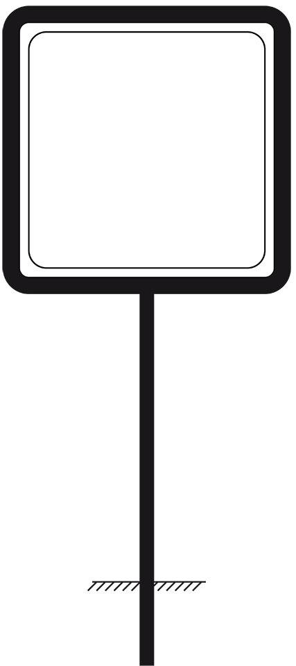 Rohrrahmen für Verkehrsschilder 600x600mm, Stahl, feuerverzinkt