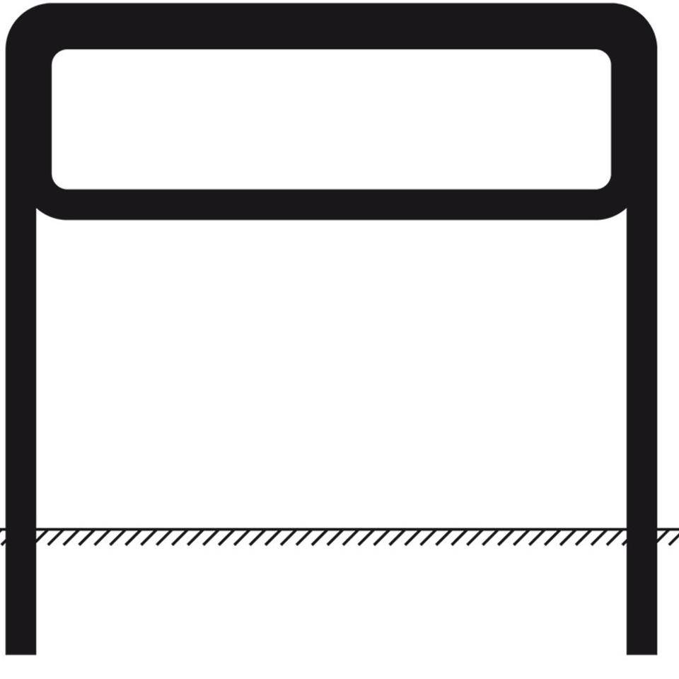 Rohrrahmen, feuerverzinkt, 1m Bodenfreiheit, für Schilder 1000x333mm