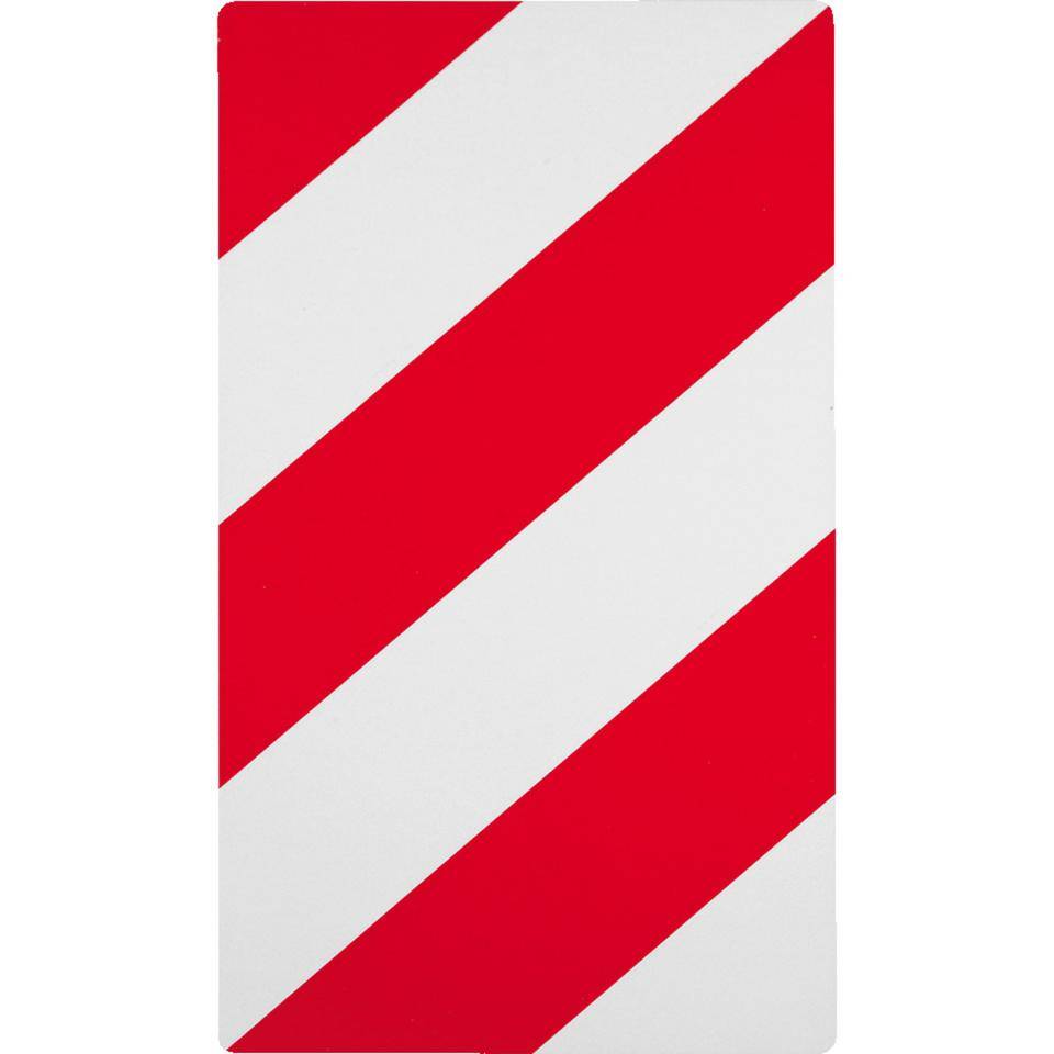 Warntafel, Typ B1, rot/weiß schraffiert, Folie, retroreflektierend RA1, 564x282mm, nach StVO