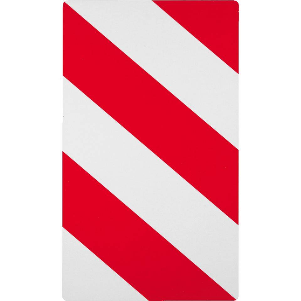 Warntafel, Typ B2, rot/weiß schraffiert, Folie, retroreflektierend RA1, 564x282mm, nach StVO