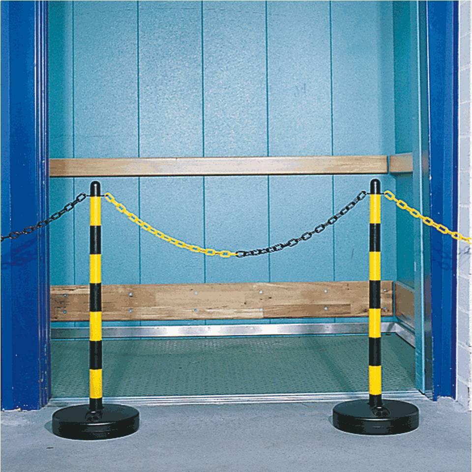 Absperrkette, gelb/schwarz, Kunststoff, Ø 10mm, Bundlänge max. 25m