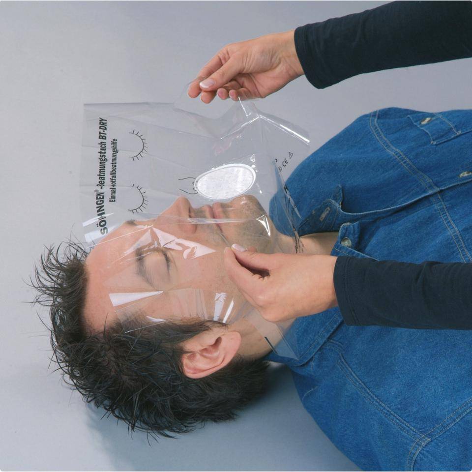 SÖHNGEN® Beatmungstuch, Einmalbeatmungsbehelf, 150x100mm, 5/VE