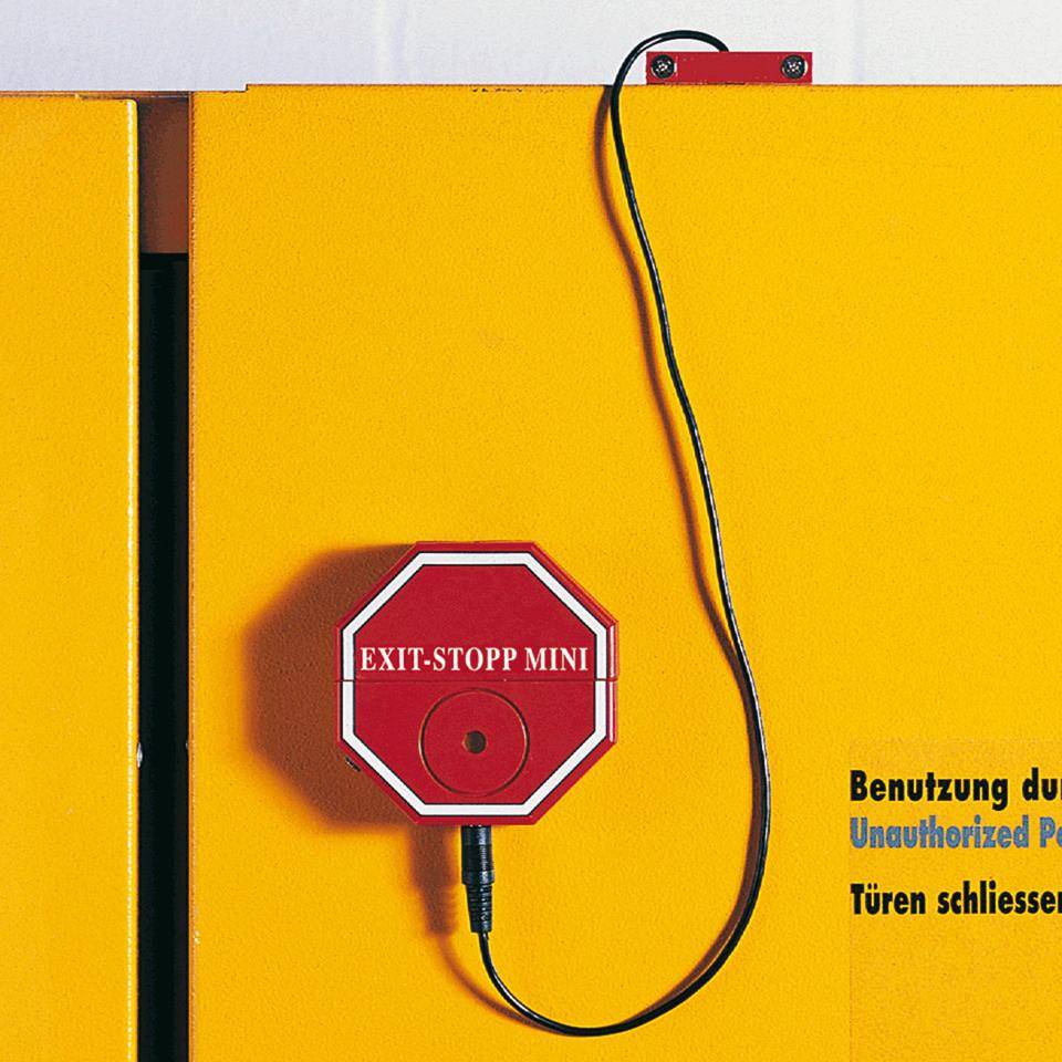Exit-Stopp Mini, mit Sicherheitsverschraubung, 95dB, netzunabhängig