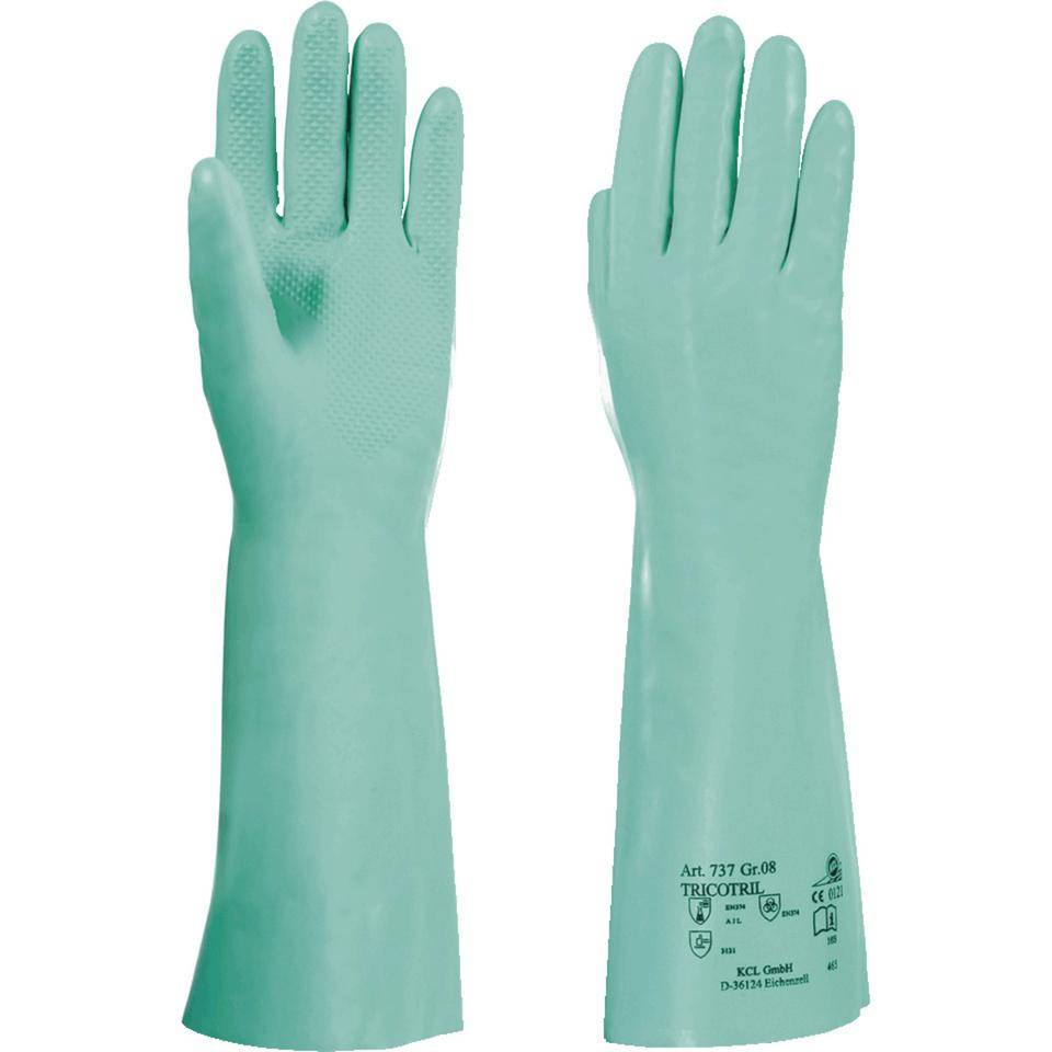 KCL Chemikalien-Schutzhandschuh Tricotril® 737, Kat.III, grün, 400mm, Größe 10