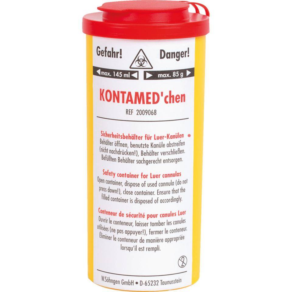 SÖHNGEN® Kontamed'chen, Sicherheitsbehälter für med. Abfall, gelb, PP, Ø50mm, 115mm