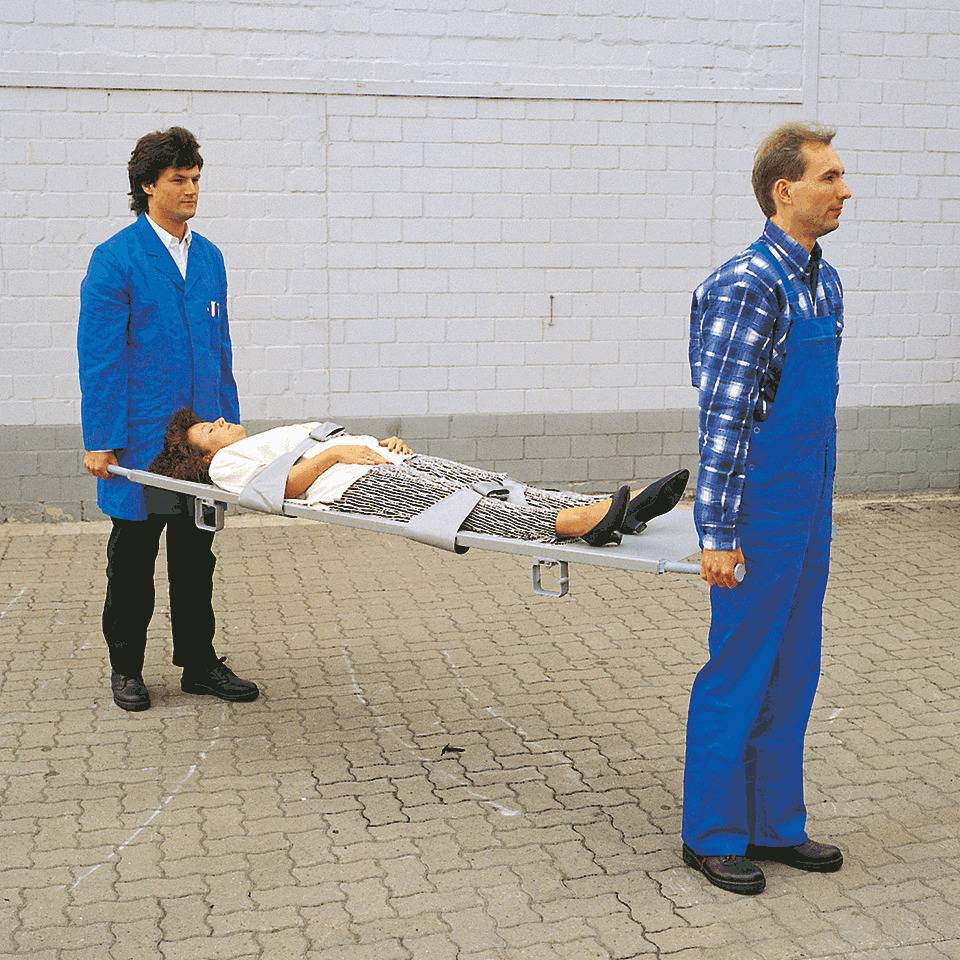 Krankentrage Modell A, Tragkraft 150kg, klappbar, 2302x556x137mm