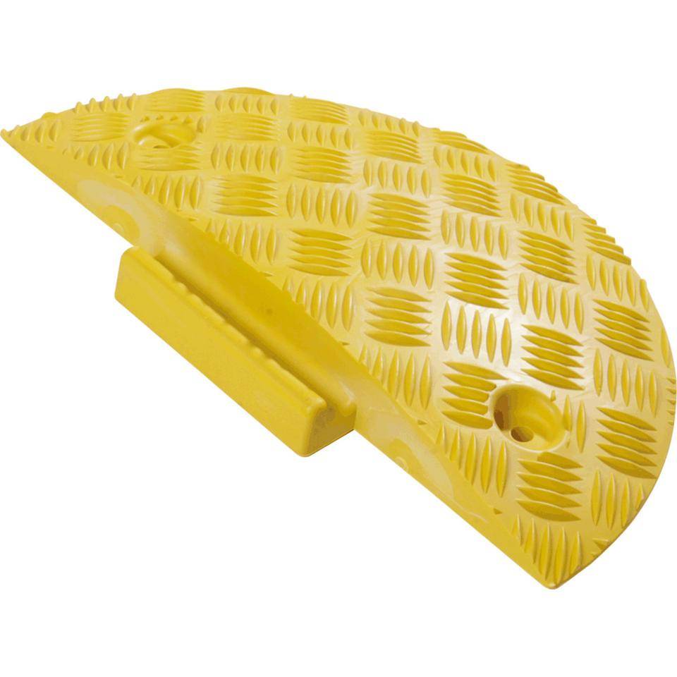 Anfangsstück für Tempo-Stopp-Schwelle, mit Nase, gelb, Kunststoff, 420x250x50mm