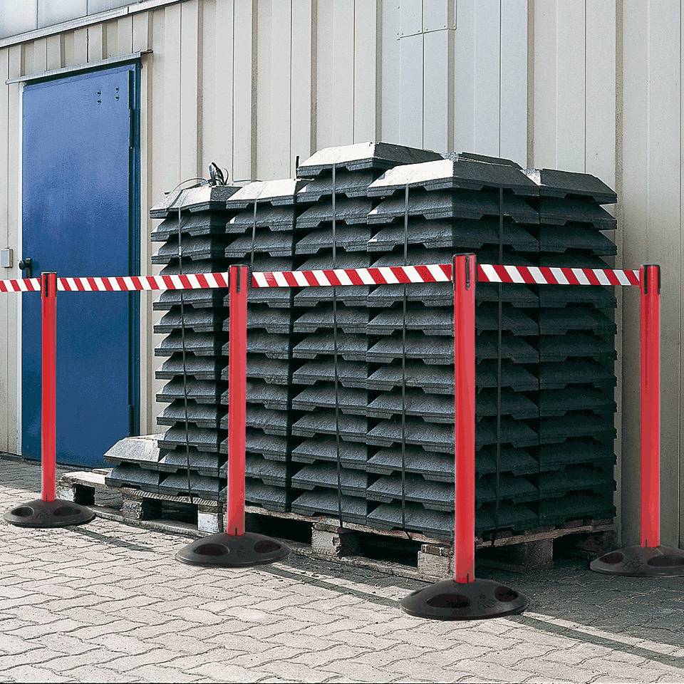 RS-GUIDESYSTEMS Gurtpfosten Outdoor, rot, Kunststoff, Ø 65mm, Gurt r/w, 50mm, 4m