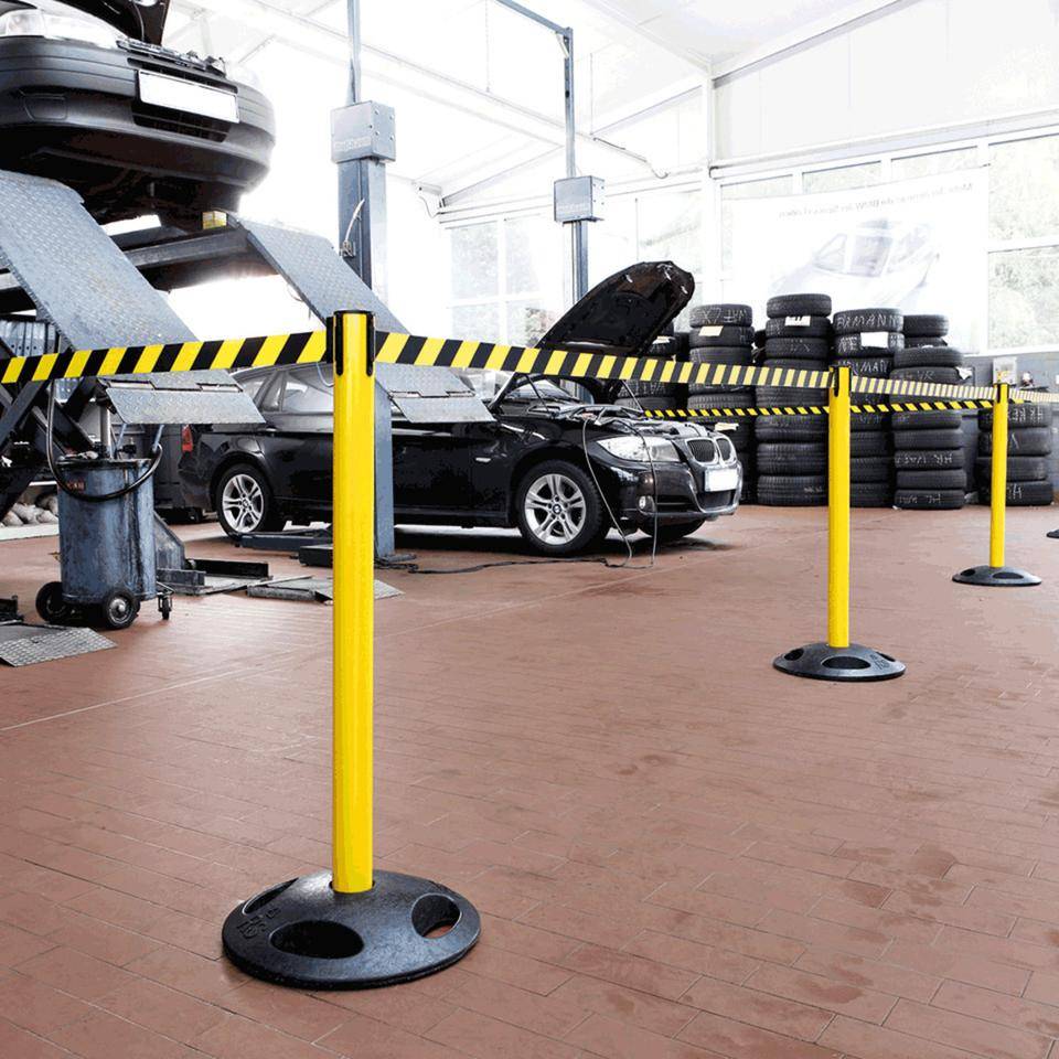 RS-GUIDESYSTEMS Gurtpfosten Outdoor, gelb, Kunststoff, Ø 65mm, Gurt ge/s, 50mm, 4m