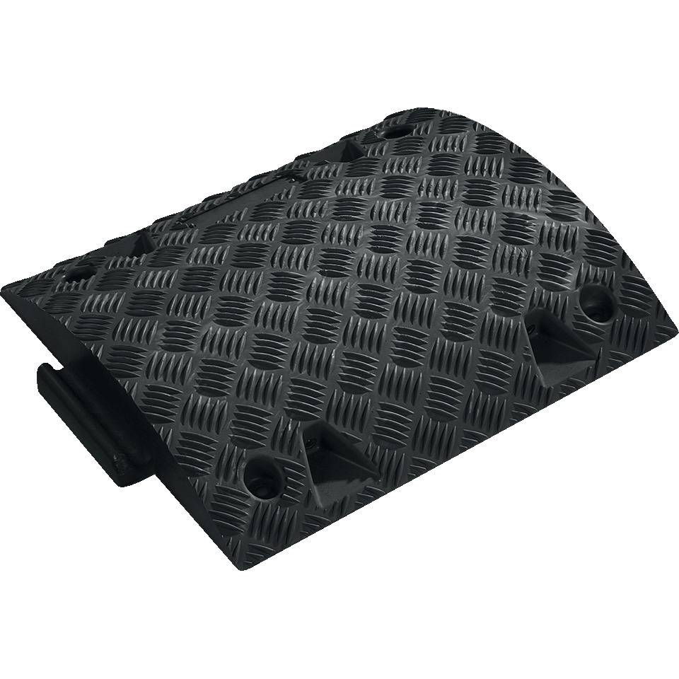 Mittelteil für Tempo-Stopp-Schwelle, mit Nase, schwarz, Kunststoff, 420x500x50mm