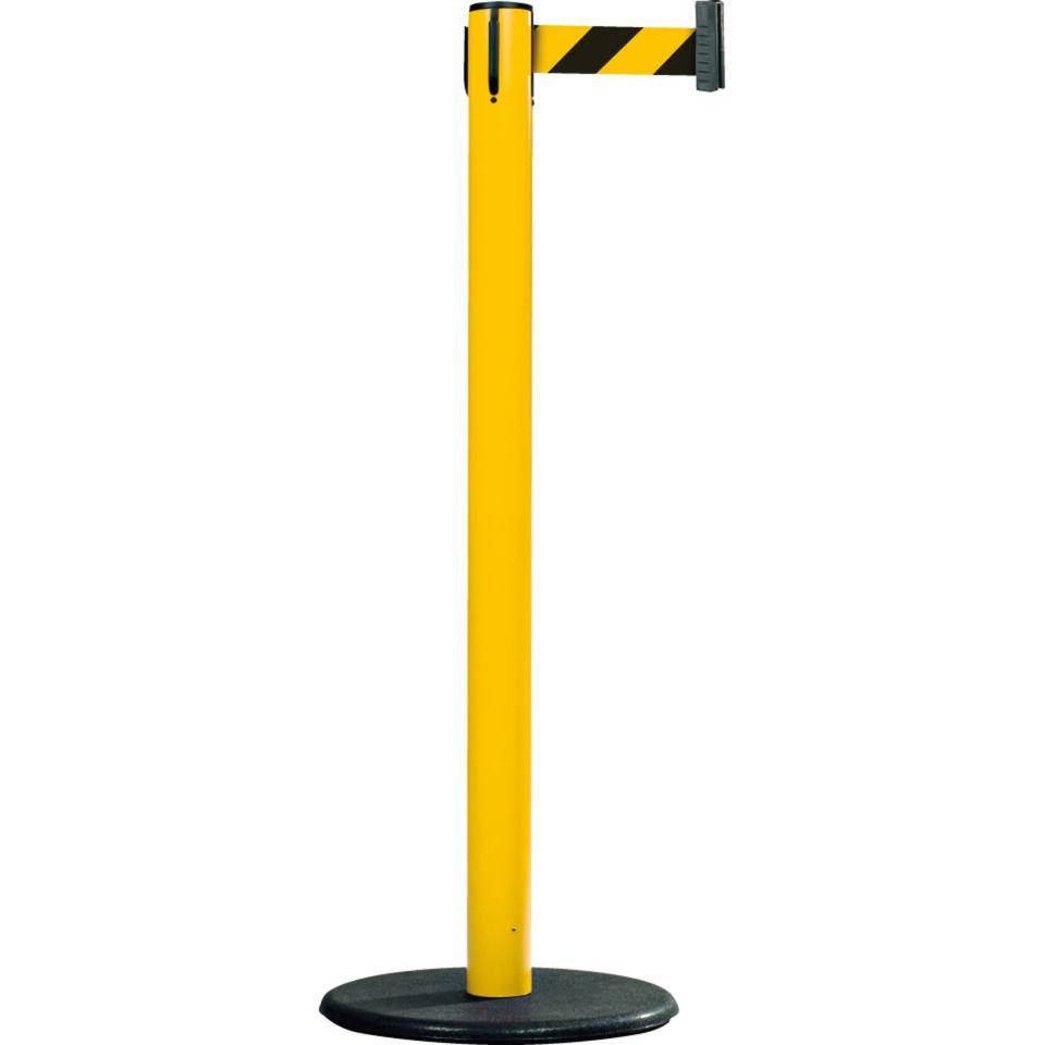 RS-GUIDESYSTEMS Gurtpfosten Indoor, gelb, Kunststoff, Gurt ge/s schraffiert, 50mm, 4m