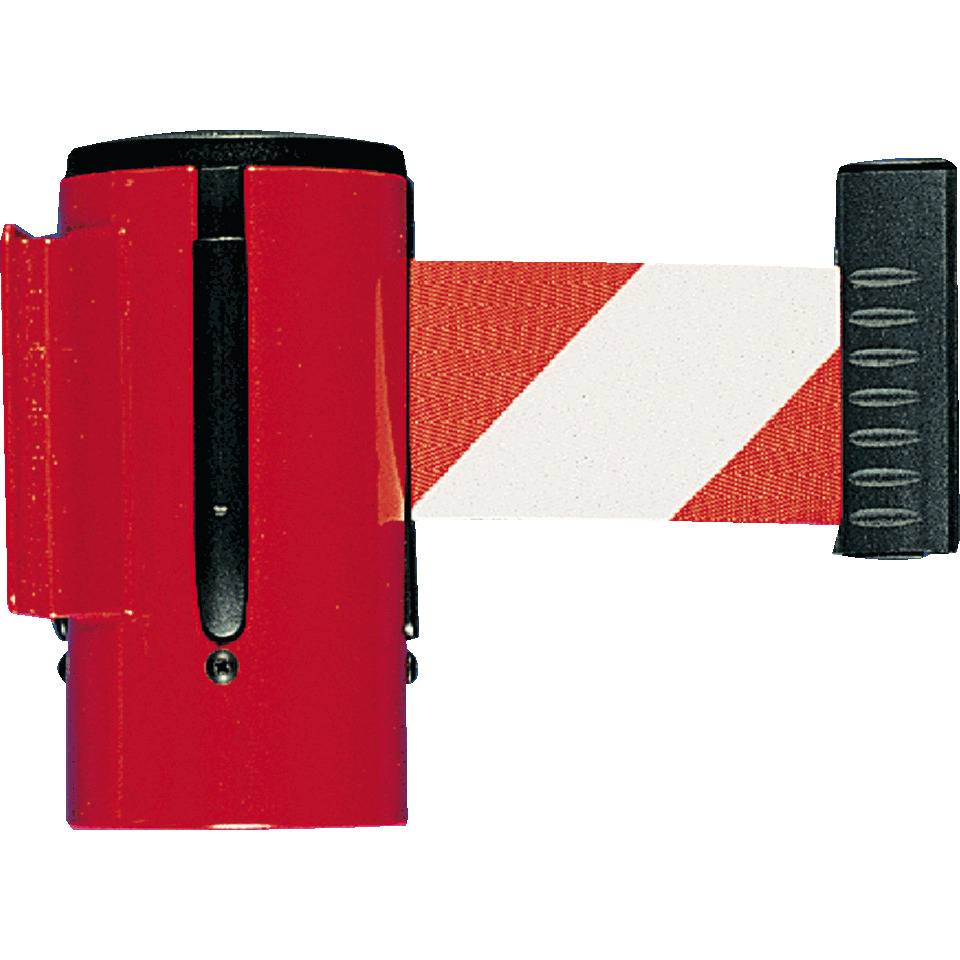 RS-GUIDESYSTEMS Wandkassette Indoor, rot, Metall, Gurt rot/weiß schraffiert, 4m