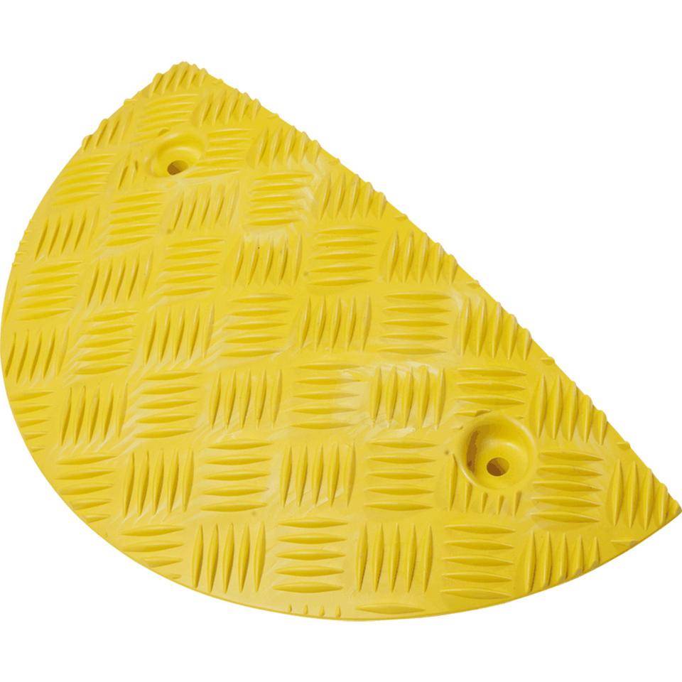 Endstück für Tempo-Stopp-Schwelle, ohne Nase, gelb, Kunststoff, 420x250x50mm