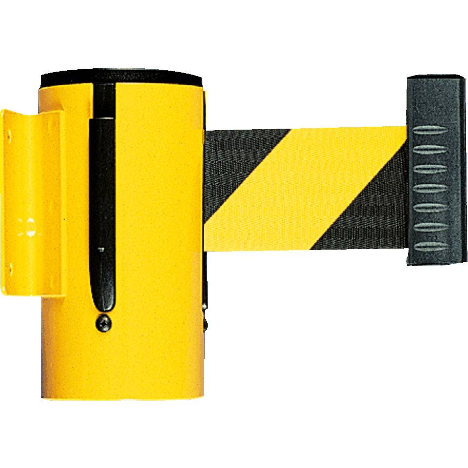 RS-GUIDESYSTEMS Wandkassette Indoor, gelb, Metall, Gurt gelb/schwarz schraffiert, 4m