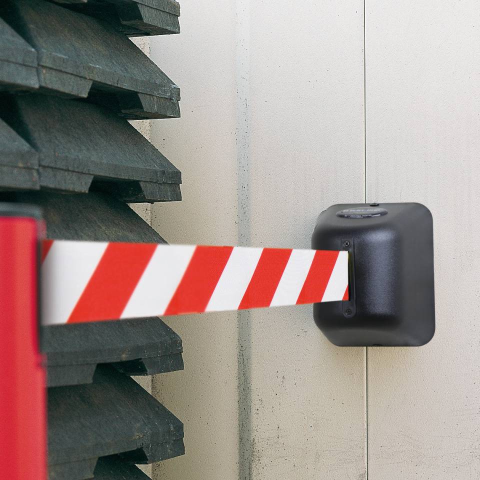 RS-GUIDESYSTEMS Gewebegurt-Wandkassette Outdoor, ABS-Kunststoff, rot/weiß, 5m