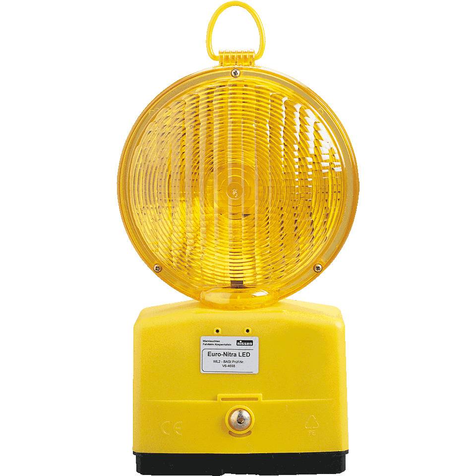 Baustellenleuchte Euro-Nitra LED, TL-geprüft, Linse:gelb, Kunststoff, incl.Schlüssel
