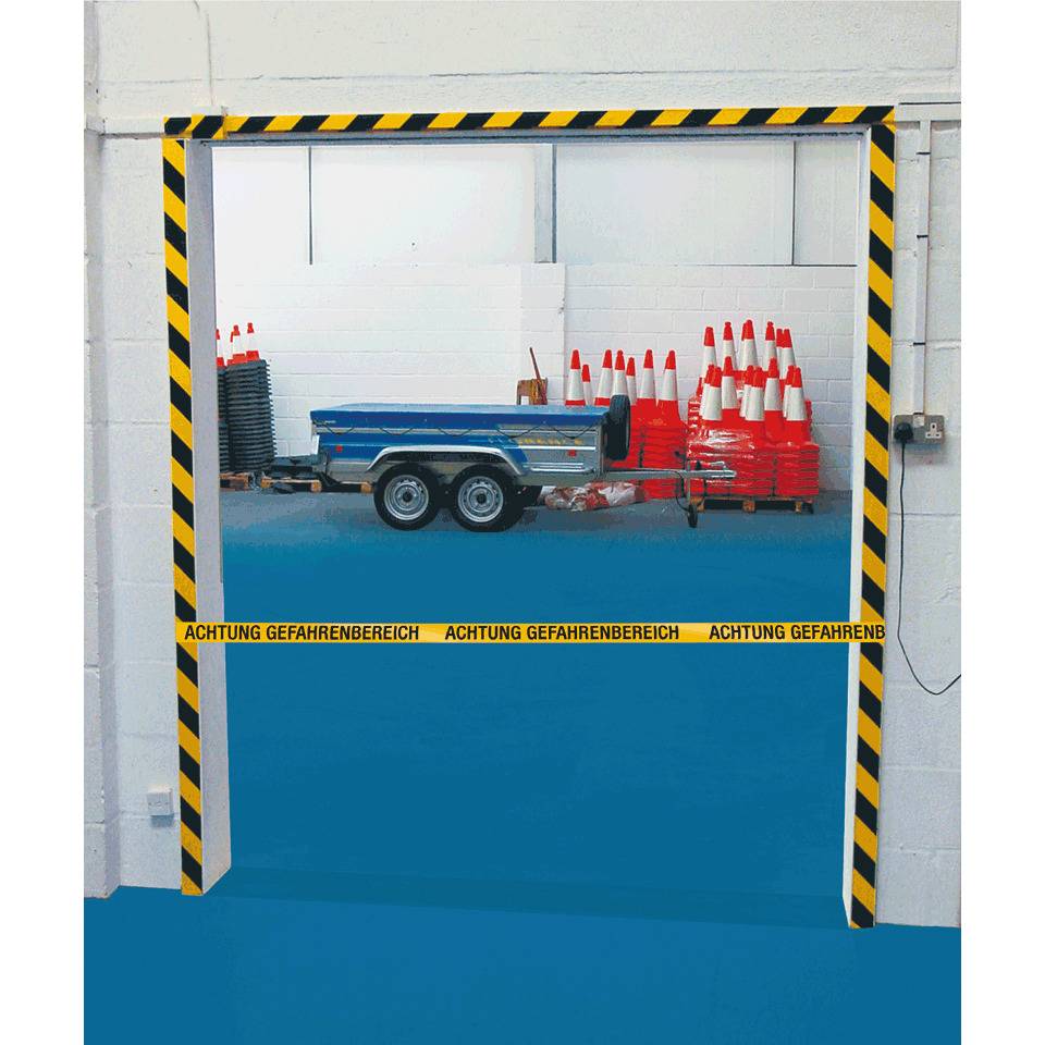 Absperrband Achtung Gefahrenbereich, gelb, Polyethylen, 80mm, 500m/Rolle