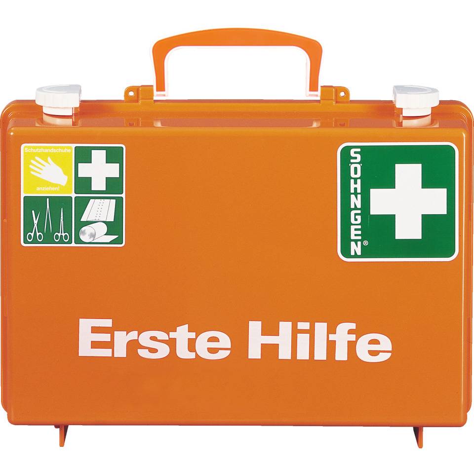 SÖHNGEN® Erste-Hilfe-Koffer Junior, leer, orange, mit Wandhalterung