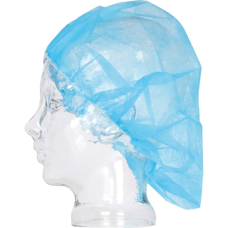 Einweghaube mit Gummizug, blau, Polypropylen, Größe 48cm, 100/VE