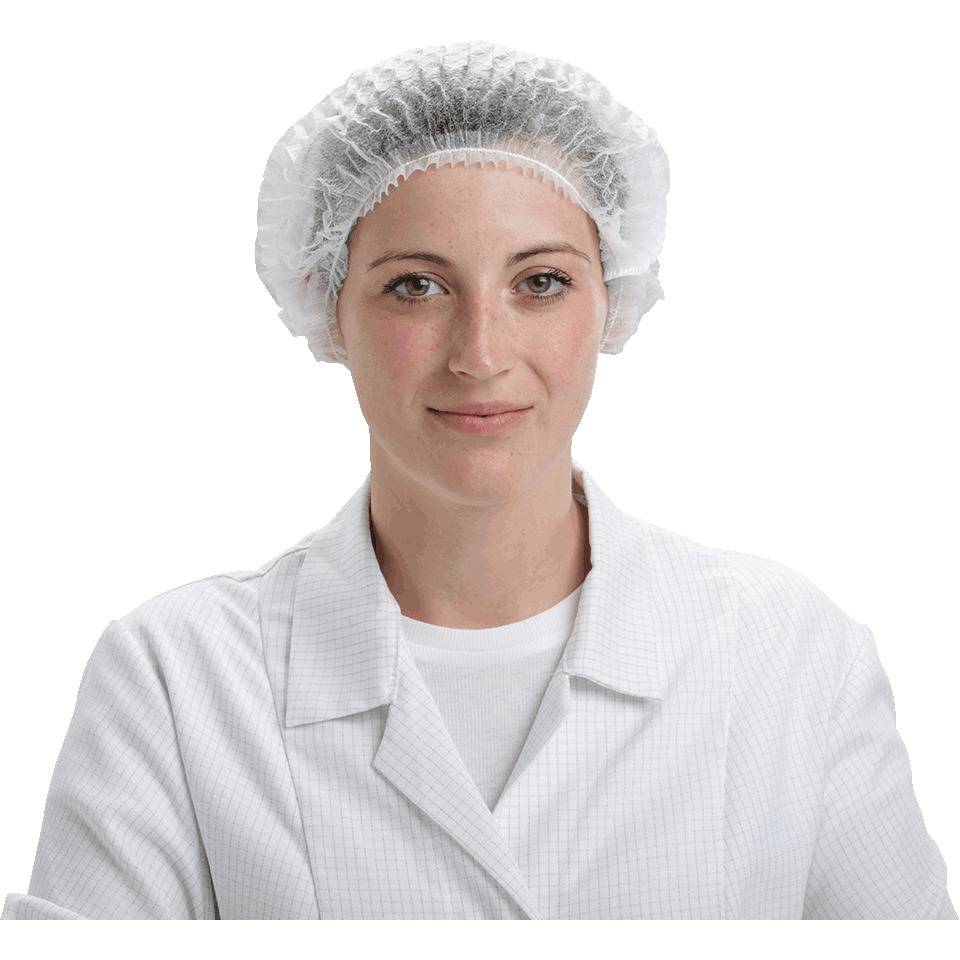 Einweghaube, geklippt, weiß, Polypropylen-Spinnvlies, 100/VE