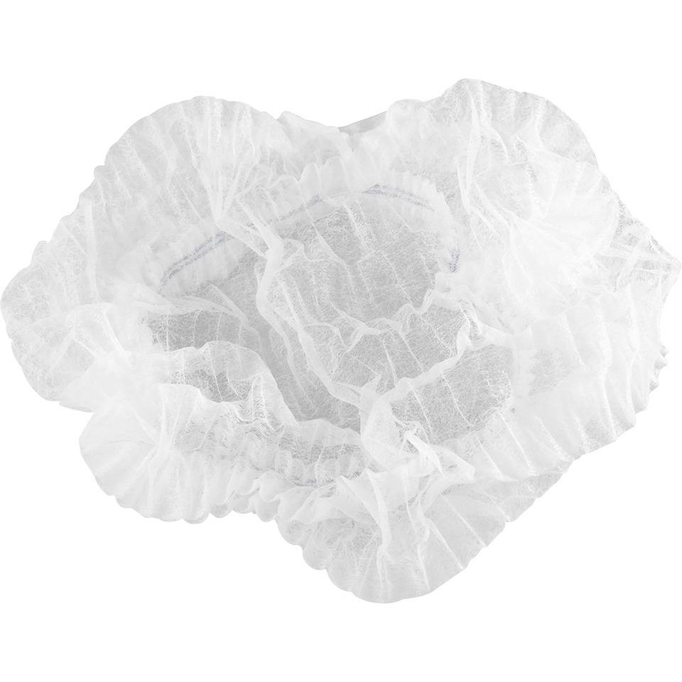 Einweghaube, geklippt, weiß, Polypropylen-Spinnvlies, 100/VE