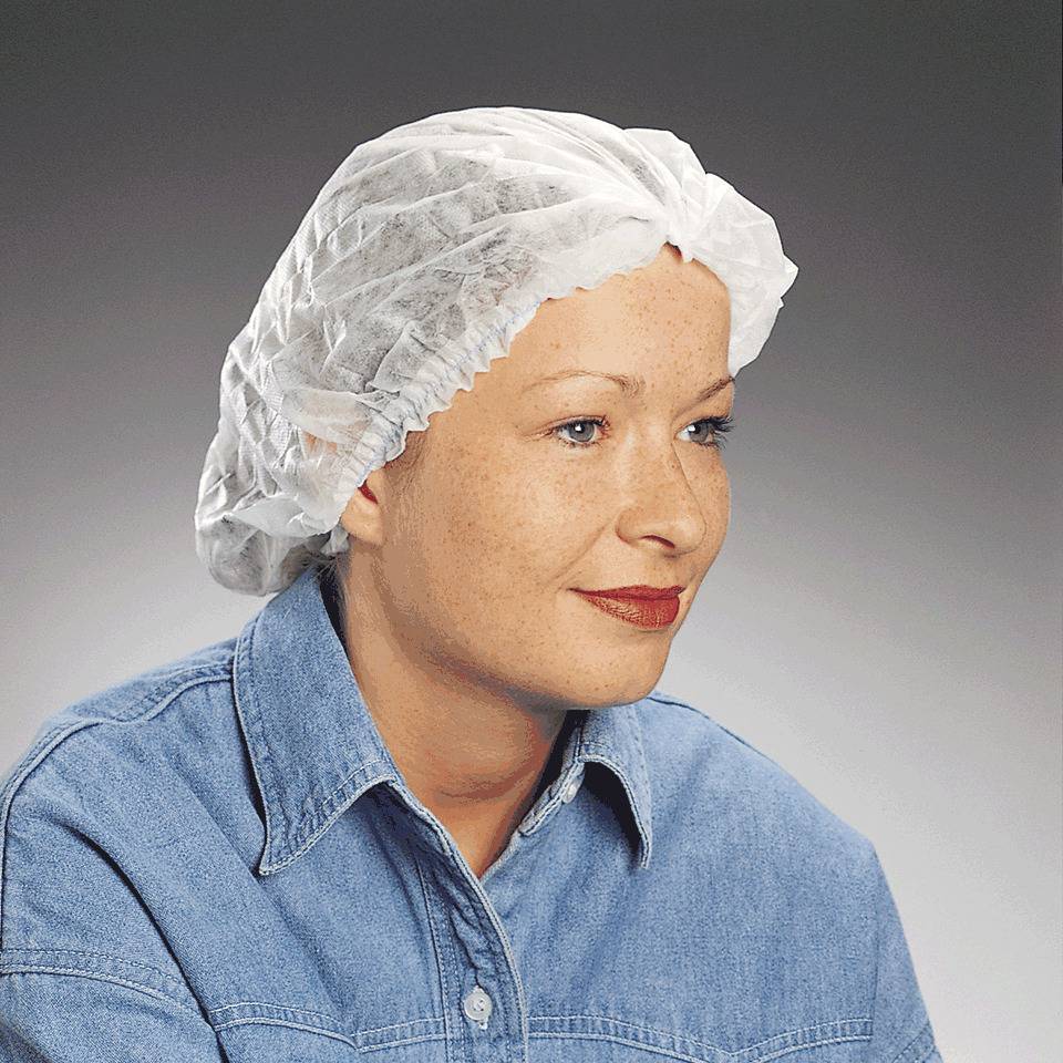 Einweghaube, geklippt, weiß, Polypropylen-Spinnvlies, 100/VE