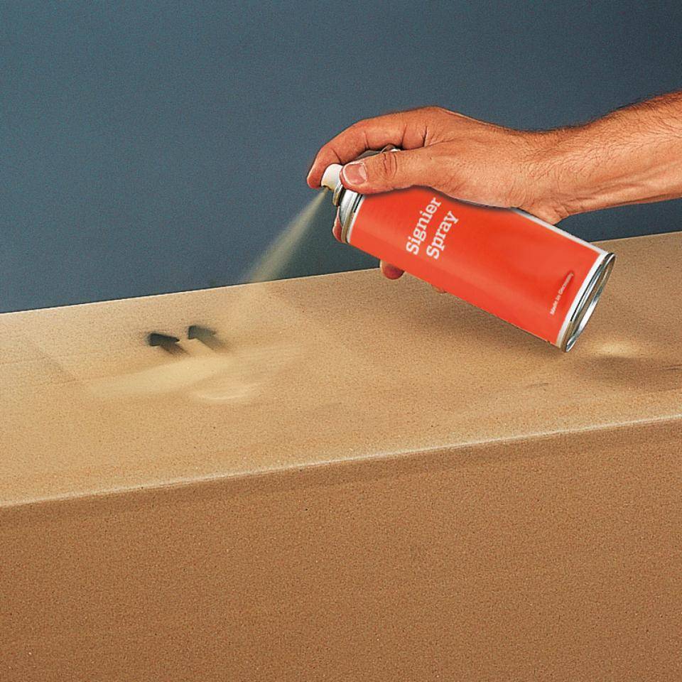 Signierspray, überdeckt unerwünschte Markierungen bei Holz, grau-beige, 400ml