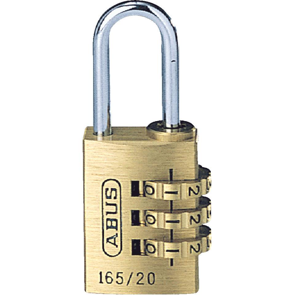 ABUS Kombi-Zahlenschloss Serie 165, 3 Codezahlen, Gehäuse 20mm, Bügelhöhe 22mm