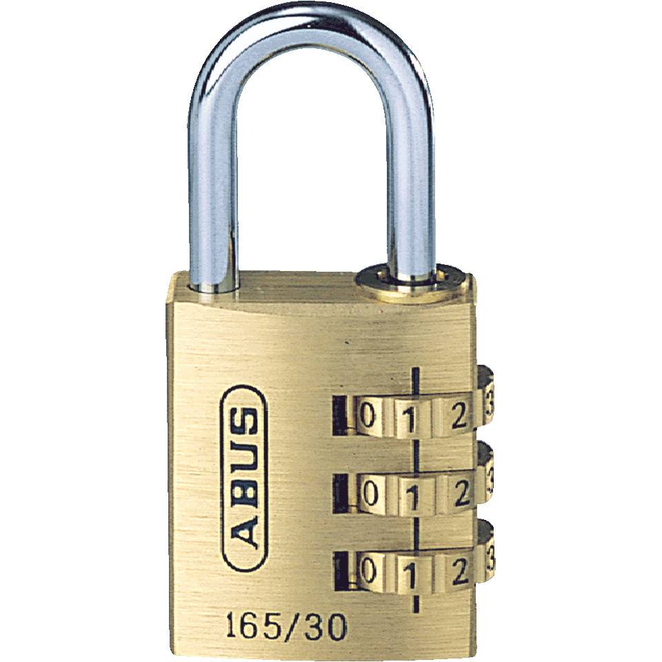 ABUS Kombi-Zahlenschloss Serie 165, 3 Codezahlen, Gehäuse 30mm, Bügelhöhe 26mm