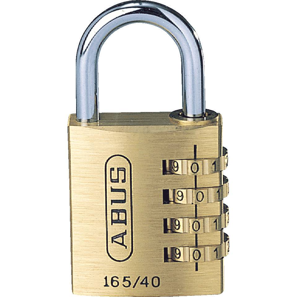 ABUS Kombi-Zahlenschloss Serie 165, 4 Codezahlen, Gehäuse 40mm, Bügelhöhe 27mm