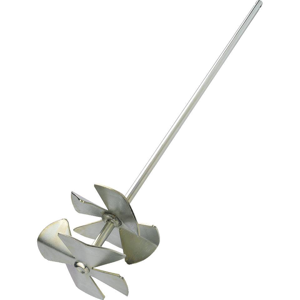 Rührstab, mit 2 gegenläufigen Mischtellern, Stahl, verzinkt, Ø 55mm, 350mm
