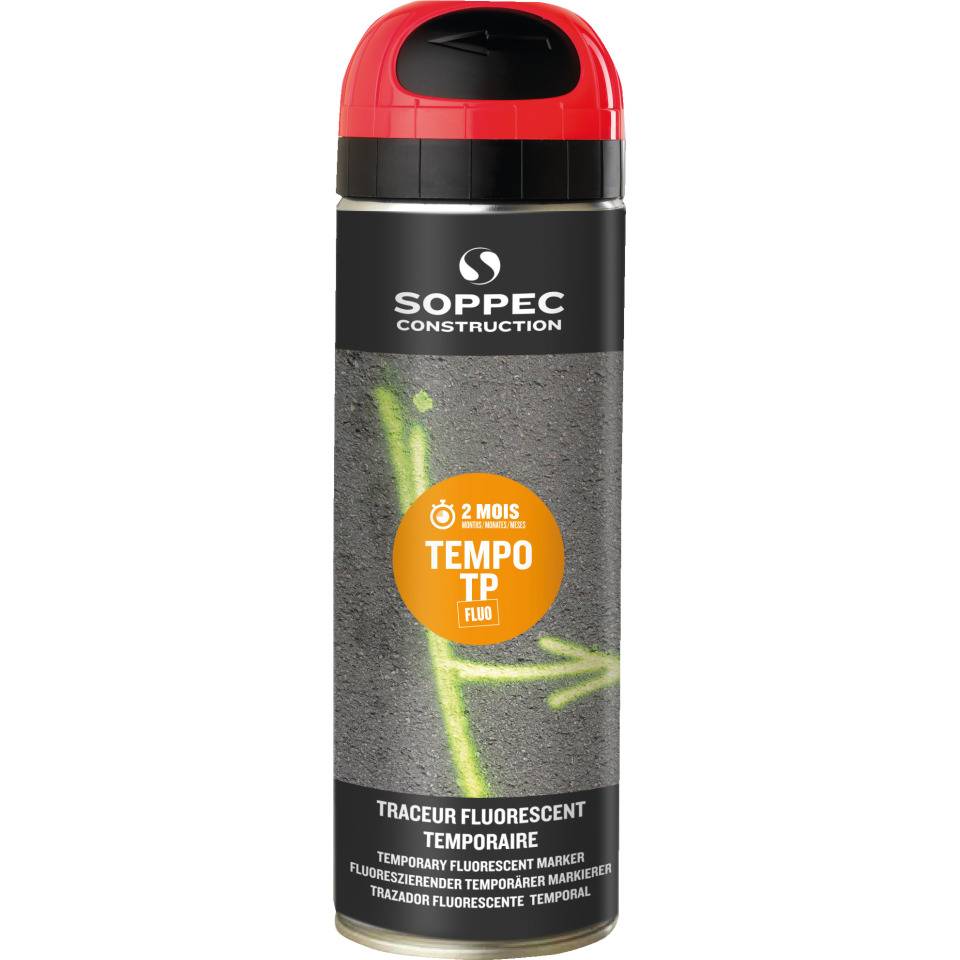 SOPPEC Markierfarbe Tempo T.P., für ca. 8 Wochen, rot, 500ml/Dose