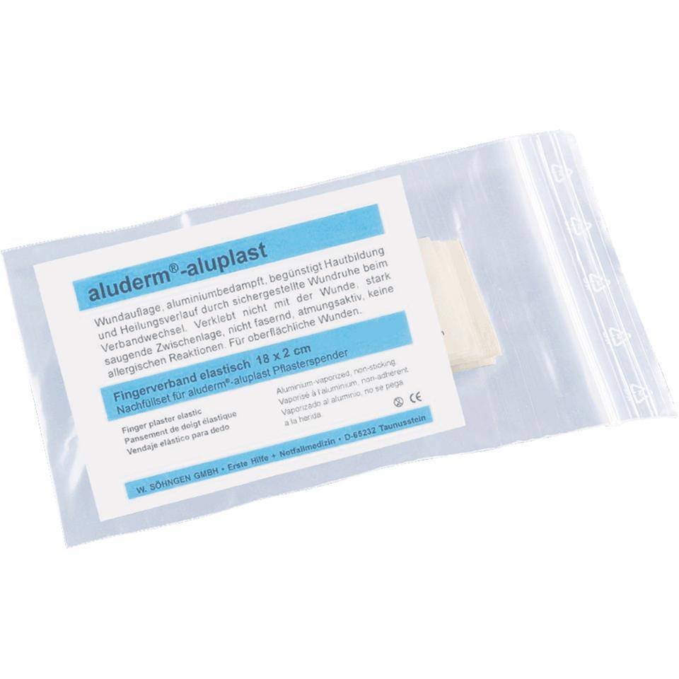 Nachfüllset für aluderm-aluplast Pflasterspender, Fingerverbände, 12x2cm, 80/VE