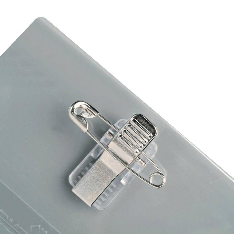 DURABLE Namensschilder-Set mit Klemme, transparent, Hartfolie, 54x90mm, 20/VE