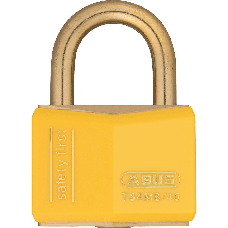 ABUS Vorhängeschloss, gelb, verschiedenschl., Kunststoffummantelung, 2 Schlüsseln