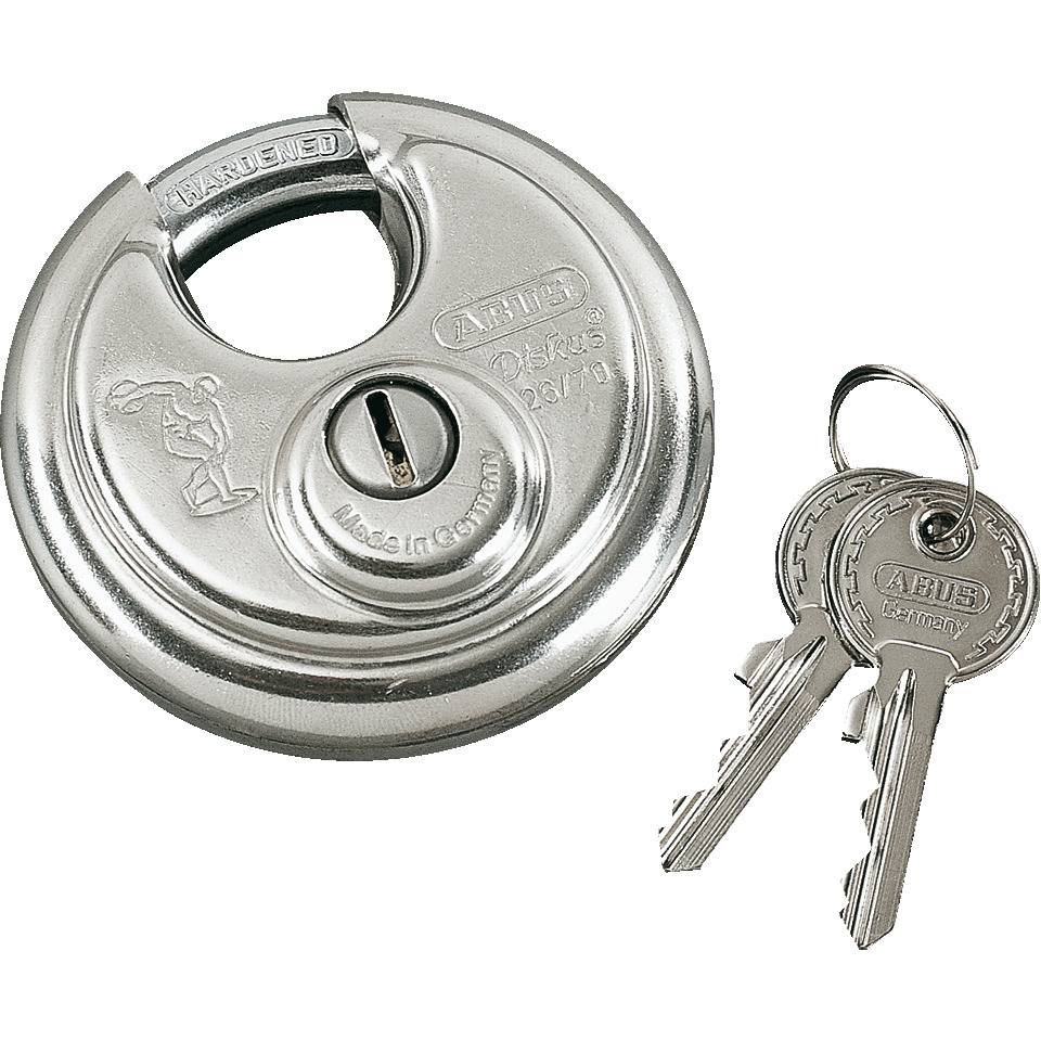 ABUS Diskus-Schloss, rostfreiem Edelstahl, Durchmesser 71mm, Bügel 10mm