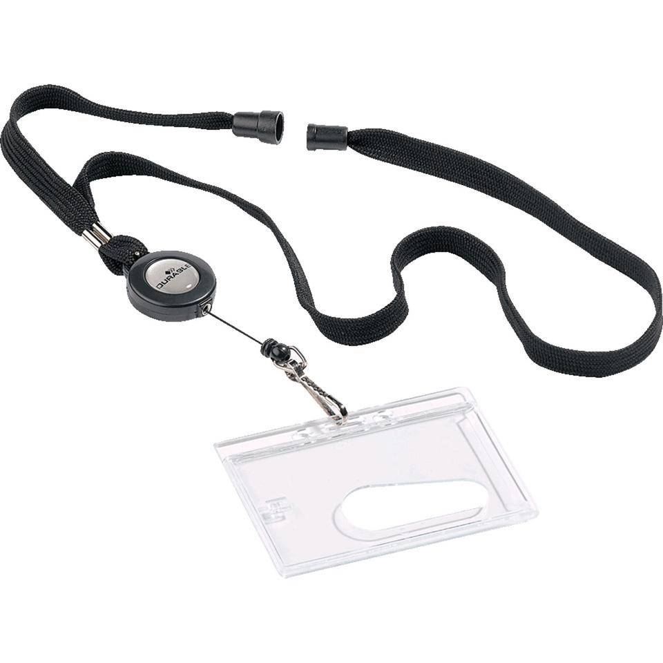 DURABLE Textilband mit Aufrollmechanismus, Sicherheitsverschluss, 80cm, 10/VE