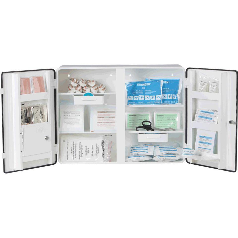 SÖHNGEN® Verbandschrank London, ASR 4.3(DIN 13169), weiß, Stahlblech, 604x462x170mm