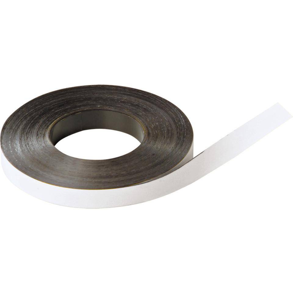 Magnetband, individuell beschriftbar, zum Zuschneiden, weiß, 20mm, 30m/Rolle
