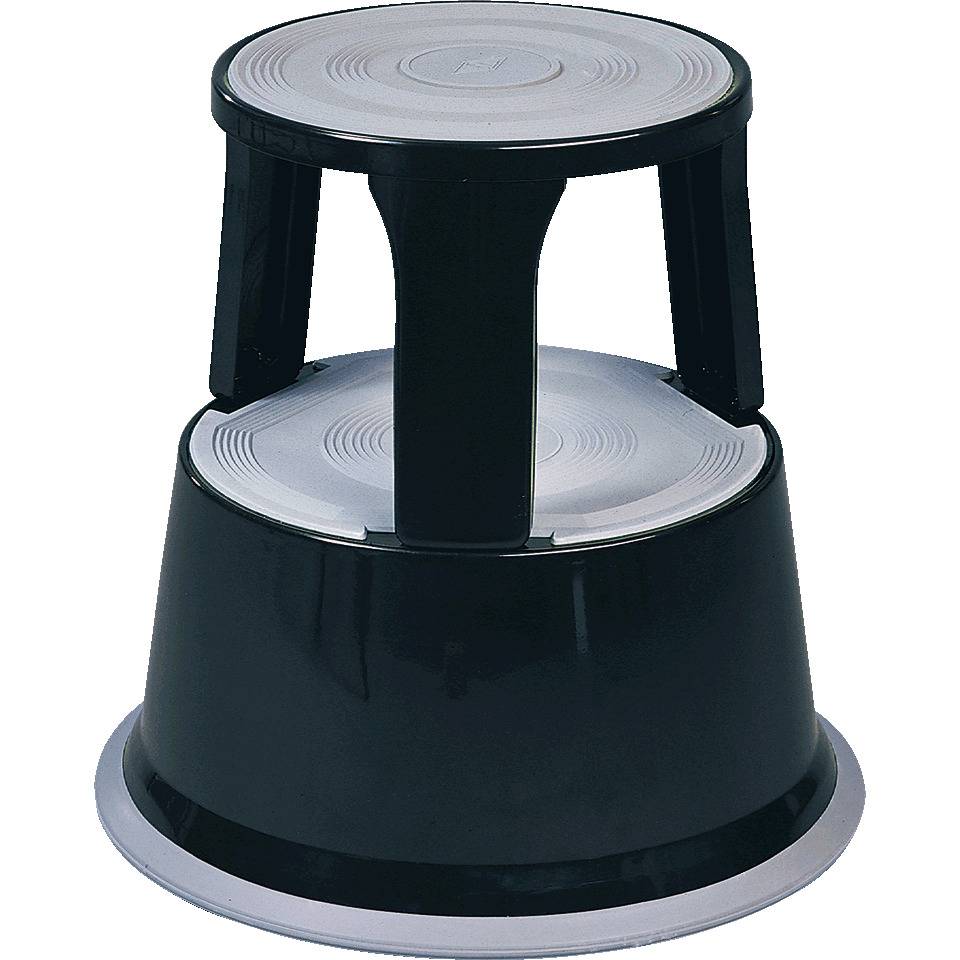 Rollhocker, EN 14183, schwarz, Stahlblech, 4,9 kg Eigengewicht, H 440mm