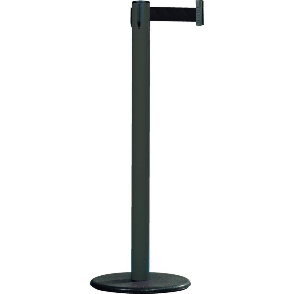 RS-GUIDESYSTEMS Gurtpfosten Indoor, anthrazit, Kunststoff, Gurt schwarz, 50mm, 2,3m