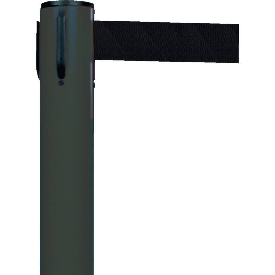 RS-GUIDESYSTEMS Gurtpfosten Indoor, anthrazit, Kunststoff, Gurt schwarz, 50mm, 2,3m