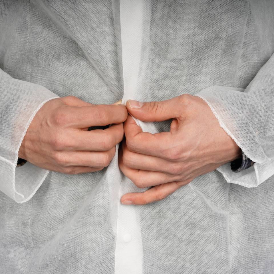 Einweg-Besucherkittel, weiß, Polypropylen non-woven, Größe XL, 50/VE